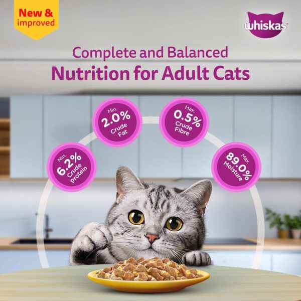 Whiskas Adult (1+ Years) Wet Cat Food, Chicken in Gravy, 80 g, Pack of 14, Hydrating Food Made With Real Chicken, 100% Complete & Balanced Nutrition for Adult Cats