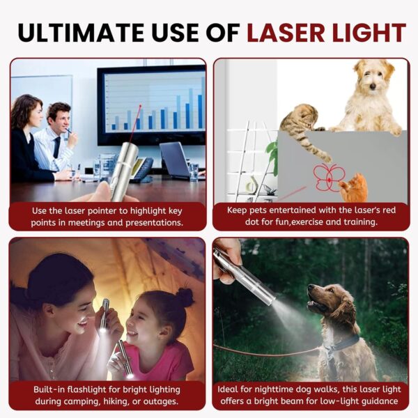 Foodie Puppies 3 in 1 USB Laser Pointer Cat Teasing Toy with 5 Adjustable Patterns I Pet Chaser Tease Stick Pointer Toys for Cats, Kitten, Puppies & Dogs I Fun Exercise & Training for Indoor & Outdoor