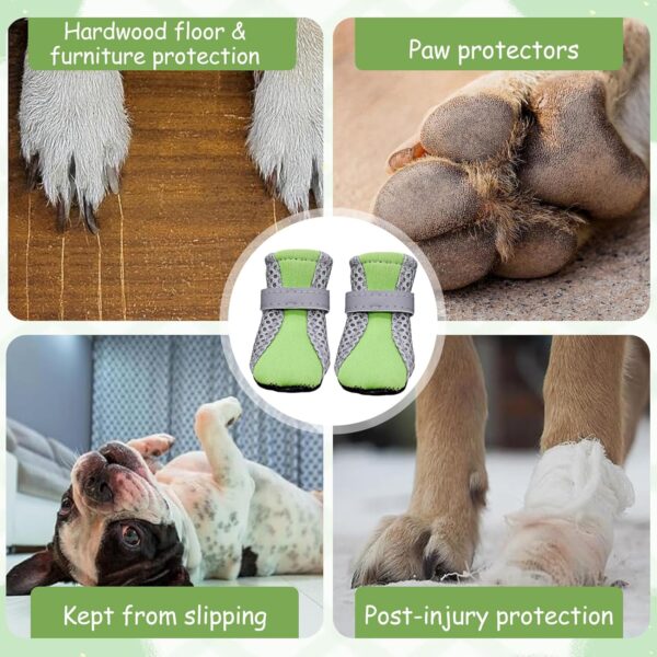 TecoKart 4 Pcs Dog Shoes Waterproof – Dog Boots Paw Protector, Breathable Dog Boots for Hot Weather, Anti-Slip Sole Dog Boots and Paw Protector Dog Booties for Small Dogs (4.8 * 5.9cm)