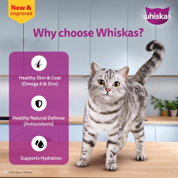 Whiskas Adult (1+ Years) Wet Cat Food, Chicken in Gravy, 80 g, Pack of 14, Hydrating Food Made With Real Chicken, 100% Complete & Balanced Nutrition for Adult Cats