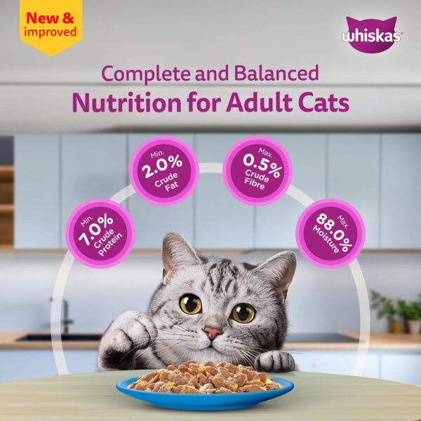 Whiskas Adult (1+ Years) Wet Cat Food, Tuna in Jelly, 80g, Pack of 14, Hydrating Food Made With Real Fish, 100% Complete & Balanced Nutrition for Adult Cats