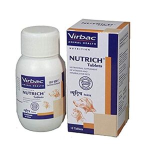 Virbac Nutrich Tablets 60 Pieces Minerals and Vitamins Supplement for Dog & Cat, 60 Count