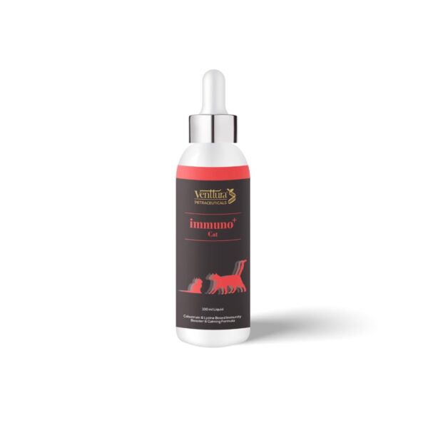 Venttura immuno+ Cat Immunity Booster & Calming Supplement for Cats | Supplement for Better Health & Strength | immuno+ Cat (100 ml Suspension)