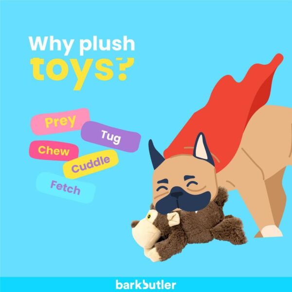 BarkButler BOH The Bear: Brown Plush Dog Toy, Squeaker Inside, Super Soft & Durable Fabrics, Machine Washable – Soft Toys, Dog Toys for Large Dogs (0-20kgs)