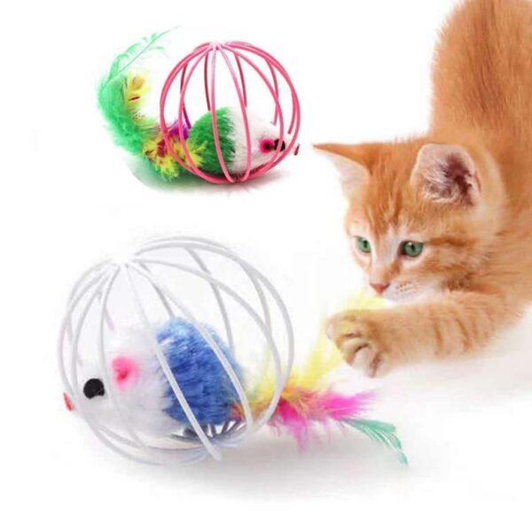Sichumaria 2 Pcs Mouse Ball Toys – Cute and Fun Interactive Caged Rats Rolling Balls for Cats and Kittens