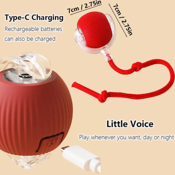 MTRoyaldia 2025 New Interactive Smart Automatic Chewie Viral Rolling pet Dog Cat Toys Balls, Motion Activate Fast Rolling on Carpet Toy, Interactive Self 360 Moving Balls Toys