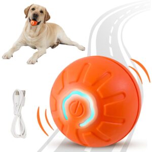 Qpets Small Dog Ball, Dog Chew Toys, Rubber Toys for Dogs, Interactive Bouncing Dog Toy with Cool Lighting Ideal for Indoor and Outdoor (Relieves Anxiety, with USB Cable)