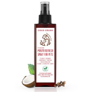 Coco Crush Natural No Brushing Mouth Refresh Spray For Pets|Teeth Cleaning&Fresh Breath|Fights Plaque&Tartar|100% Pure&Ingestion Safe|Suitable For Dogs,Cats,Puppies,Kittens(50Ml)
