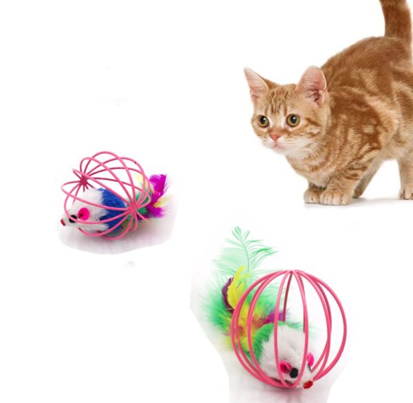 Sichumaria 2 Pcs Mouse Ball Toys – Cute and Fun Interactive Caged Rats Rolling Balls for Cats and Kittens
