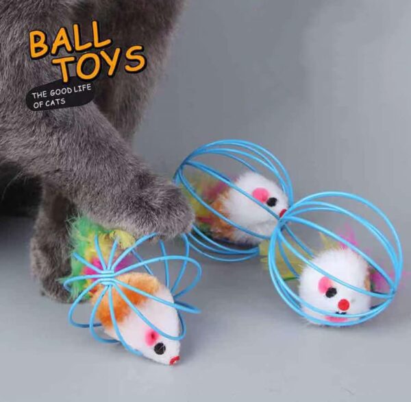 Sichumaria 2 Pcs Mouse Ball Toys – Cute and Fun Interactive Caged Rats Rolling Balls for Cats and Kittens