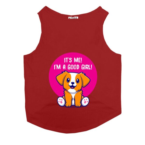 Ruse I m a Good Girl Printed Dog Round Neck Sleeveless Vest Tank T-Shirt/Tees Apparel/Clothes/Tees Gift for Dogs (Red/XL (Retrievers, Labs etc.)