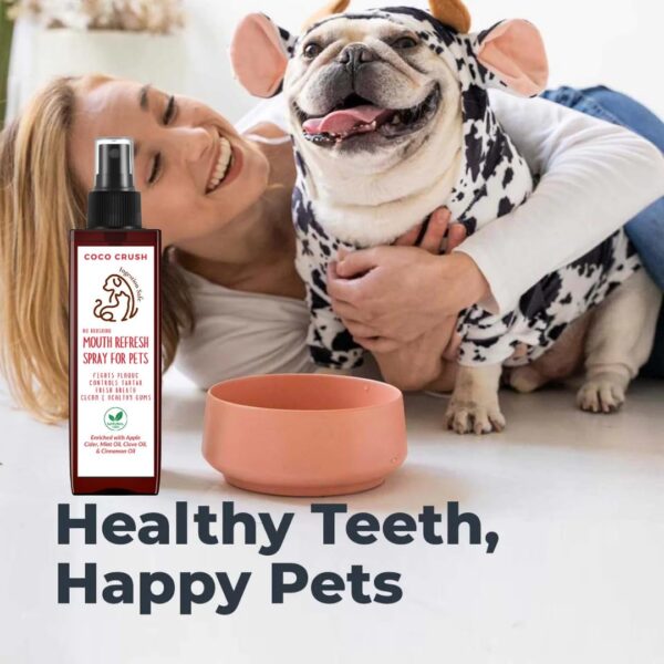 Coco Crush Natural No Brushing Mouth Refresh Spray For Pets|Teeth Cleaning&Fresh Breath|Fights Plaque&Tartar|100% Pure&Ingestion Safe|Suitable For Dogs,Cats,Puppies,Kittens(50Ml)