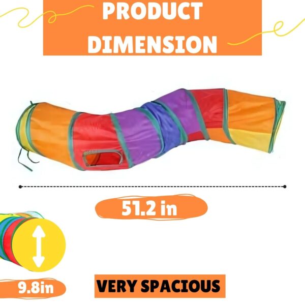 FAB TECH Kid Cat Toys Cat Tunnel Kitty Puppy Toys for Puzzle Exercising Collapsible Pet Tube Play Toy Indoor Outdoor Hiding Training Toy (2 Way) (Tunnel)