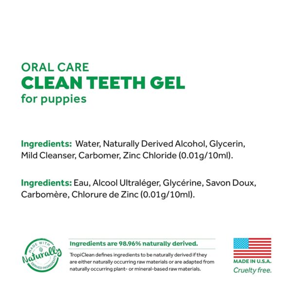 Tropiclean Fresh Breath Clean Teeth Oral Care Gel for Puppies, Removes and Defends Against Tartar and Plaque, No Brushing, Safe, Gentle and Effective, Easy to Apply, 59 ml