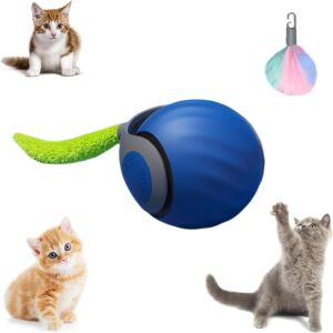 HiCWX Speedy Tail 2.0,Speedy Tail Cat Toy,2025 New Generation Interactive Cat Toy,Smart Interactive Cat Toy Ball,Two Speed AdjustmentAutomatic Moving Cat Toy Ball with Tail