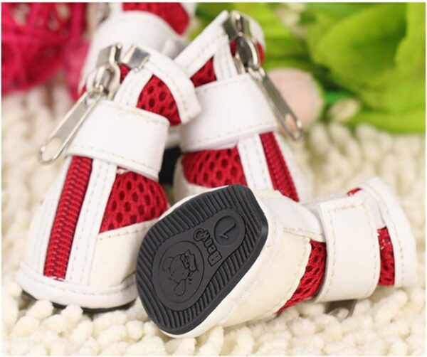 Doggo Bite Dog Shoes for Shih Tzu, Golden Retriever, German Shepherd/Summer Heat Dog Boot Adjustable Non-Slip, PU Paw Protector-Waterproof Size-5 for 11 to 20 Kg Breeds (L X W Paw-2.9 x 2.2) Inch