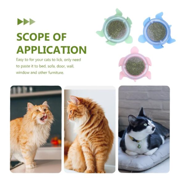 Sichumaria Catnip Wall Toys, Balls for Teeth Cleaning and Biting, Edible Licking Chew Toy, Rotatable Indoor Cat Toy (Green)