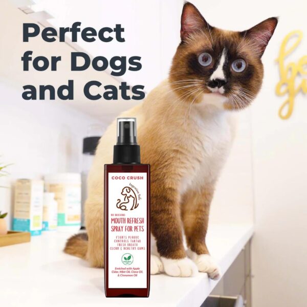 Coco Crush Natural No Brushing Mouth Refresh Spray For Pets|Teeth Cleaning&Fresh Breath|Fights Plaque&Tartar|100% Pure&Ingestion Safe|Suitable For Dogs,Cats,Puppies,Kittens(50Ml)