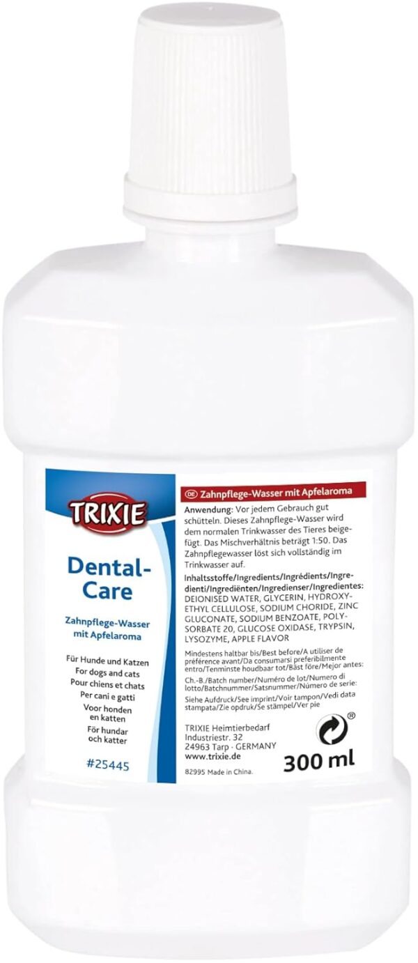 Trixie Apple Flavoured Water Additive Dental Care Liquid for Dogs and Cats, 300 ml