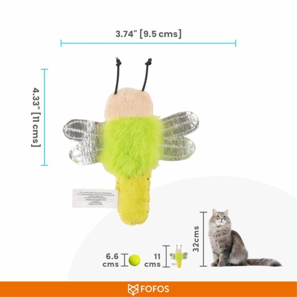 BarkButler x Fofos Dragonfly Cat Toy – Premium US Grade Catnip for Cats and Kittens, Textured Toys for Cats, Interactive Cat Accessories with Soft Fabrics & Yarns – Perfect as Kitten Toys, Cat Toys.