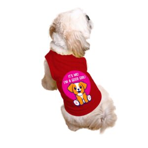 Ruse I m a Good Girl Printed Dog Round Neck Sleeveless Vest Tank T-Shirt/Tees Apparel/Clothes/Tees Gift for Dogs (Red/XL (Retrievers, Labs etc.)