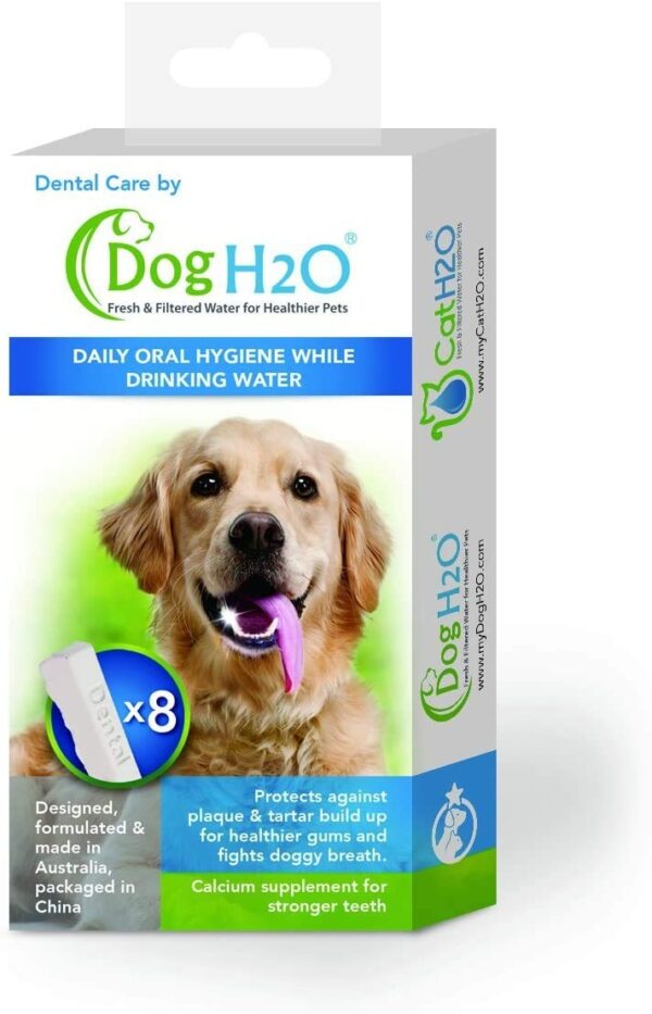 Goofy Tails Dog H2O Dental Care Tab for Oral Hygiene | for Water Fountain Filter(8 Tabs)