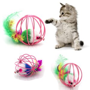 Sichumaria 2 Pcs Mouse Ball Toys - Cute and Fun Interactive Caged Rats Rolling Balls for Cats and Kittens