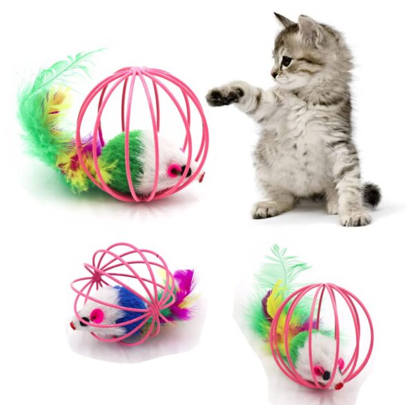Sichumaria 2 Pcs Mouse Ball Toys - Cute and Fun Interactive Caged Rats Rolling Balls for Cats and Kittens
