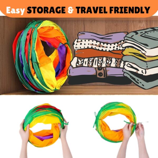 FAB TECH Kid Cat Toys Cat Tunnel Kitty Puppy Toys for Puzzle Exercising Collapsible Pet Tube Play Toy Indoor Outdoor Hiding Training Toy (2 Way) (Tunnel)