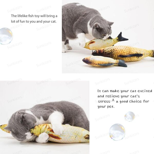 Sunkizzrs Catnip Mint Simulation Fish Toy for Cat (20cm/7.87inch) – Catnip Toys for Cats – Interactive Kitten Chewing Scratching Play Fun Pet Toys