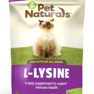 L-Lysine Chews for Cats, Immune and Respiratory Support Supplement, 60 Bite Sized Chews (3.17 oz)