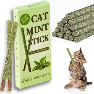 emily pets Cat Chew Sticks Cat Catnip Sticks Natural Catnip Toys Cat Teeth Nip for Cat Teeth Cleaning Playful Entertainment for Kittens and Cats Chew Mint Stick Toy.