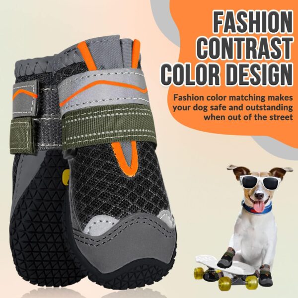 RETOLIT Dog Shoes Paw Protector – Comfortable Adjustable Non-Slip Small Medium Large Dog Boots for Injured Paws, Reflective Summer Dog Walking Shoes for Shih Tzu Labrador Adult Golden Retriever(size8)