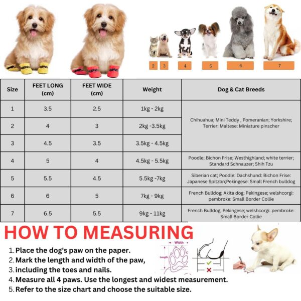 KUTKUT Small Dog Boots Paw Protector | 1 Pair Pack of 4Pcs Upgraded Anti-Slip Dog Shoes with Reflective Straps for Shihtzu, Poodle, Lhasa Apso etc (Black, Size: 5, Feet Long: 5.5cm, Feet Wide:4.5cm)