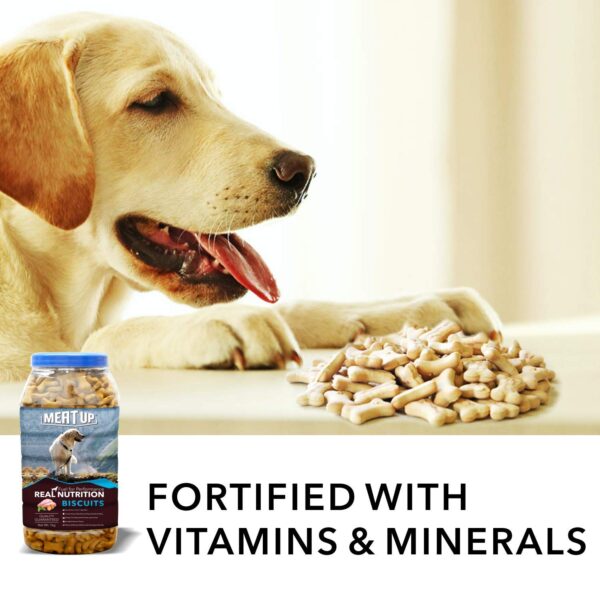 Meat Up Mutton Flavour, Real Chicken Biscuit For Dog of All Life Stages, 500g (Buy 1 Get 1 Free)