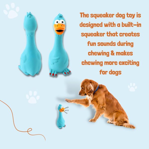 Foodie Puppies Natural Latex Rubber Squeaky Dog Toy – (Blue Duck) | Small Dogs & Puppy | Durable, Animal Design, Fetch & Chew Safe Play Toy | Reduce Separation Anxiety