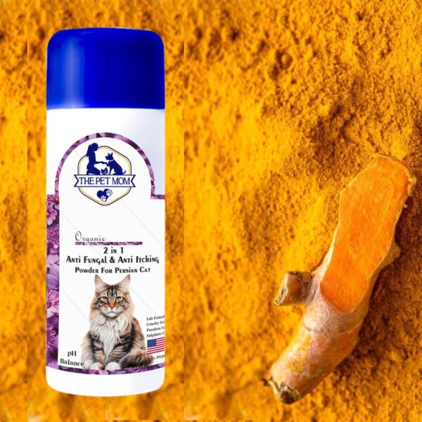 The Pet Mom 2-in-1 Antifungal & Anti-Itching Powder for Persian Cat, Kitten | Helps in Itchy, Irritation & Fungal Infections | Keeps Skin Dry & Natural Fragrance | Cat Powder for All Breed – 100gm