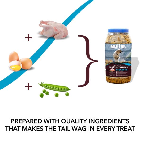 Meat Up Mutton Flavour, Real Chicken Biscuit For Dog of All Life Stages, 500g (Buy 1 Get 1 Free)
