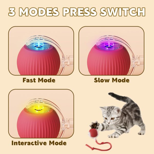 MTRoyaldia 2025 New Interactive Smart Automatic Chewie Viral Rolling pet Dog Cat Toys Balls, Motion Activate Fast Rolling on Carpet Toy, Interactive Self 360 Moving Balls Toys