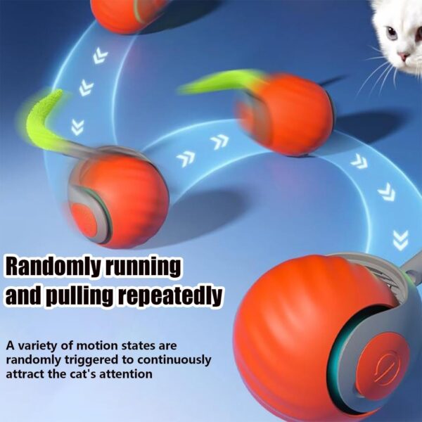 HiCWX Speedy Tail 2.0,Speedy Tail Cat Toy,2025 New Generation Interactive Cat Toy,Smart Interactive Cat Toy Ball,Two Speed AdjustmentAutomatic Moving Cat Toy Ball with Tail