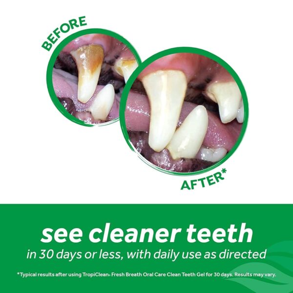 Tropiclean Fresh Breath Clean Teeth Oral Care Gel for Puppies, Removes and Defends Against Tartar and Plaque, No Brushing, Safe, Gentle and Effective, Easy to Apply, 59 ml