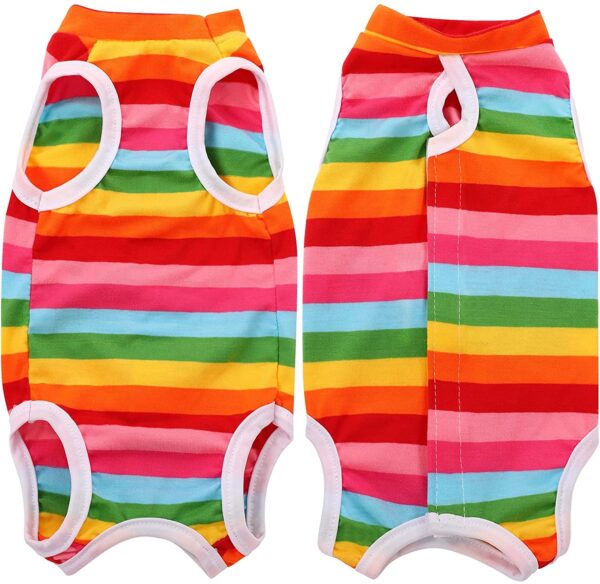 KUTKUT Cat Recovery Suits Polycotton Recovery Body Wraps Breathable Kittens Recovery Clothes for Cats Small Pups Abdominal Recovery Weaning (Size: M, Chest: 30cm, Multicolor, 1 count)