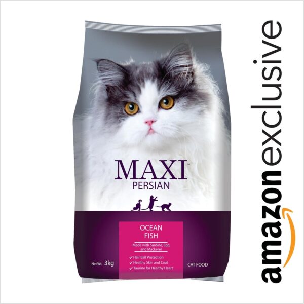 Maxi Persian Adult(+1 year) Dry Cat Food, Ocean Fish, 3kg (BUY 1 GET 1 FREE)