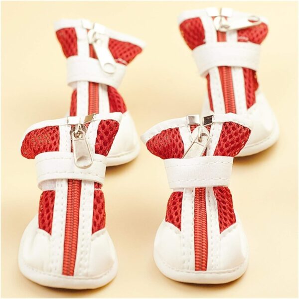 Doggo Bite Dog Shoes for Shih Tzu, Golden Retriever, German Shepherd/Summer Heat Dog Boot Adjustable Non-Slip, PU Paw Protector-Waterproof Size-5 for 11 to 20 Kg Breeds (L X W Paw-2.9 x 2.2) Inch