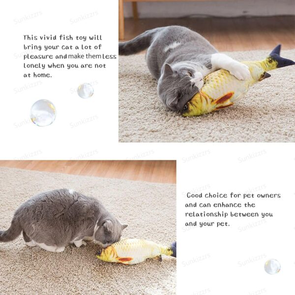 Sunkizzrs Catnip Mint Simulation Fish Toy for Cat (20cm/7.87inch) – Catnip Toys for Cats – Interactive Kitten Chewing Scratching Play Fun Pet Toys