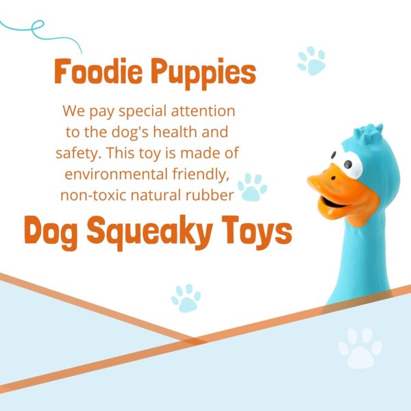Foodie Puppies Natural Latex Rubber Squeaky Dog Toy – (Blue Duck) | Small Dogs & Puppy | Durable, Animal Design, Fetch & Chew Safe Play Toy | Reduce Separation Anxiety