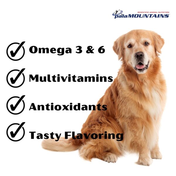 Palamountains My Beau for Dogs  Omega 3 & 6, Essential Vitamins  Enhances Skin, Coat, Immunity, Digestion & Reduces Fur Balls  High Absorption & Palatable Formula 300ml