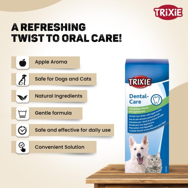 Trixie Apple Flavoured Water Additive Dental Care Liquid for Dogs and Cats, 300 ml