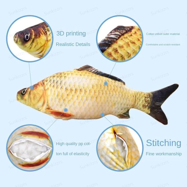Sunkizzrs Catnip Mint Simulation Fish Toy for Cat (20cm/7.87inch) – Catnip Toys for Cats – Interactive Kitten Chewing Scratching Play Fun Pet Toys