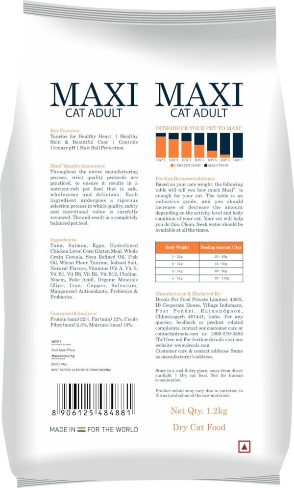 Maxi Tuna & Salmon Dry Cat Food 1.2Kg,Adult